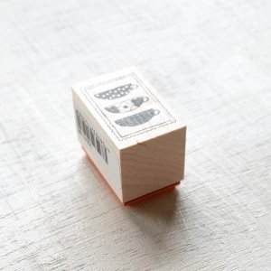 画像1: オリジナルスタンプ(はんこ):ティーカップ柄の切手