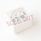 オリジナルスタンプ(はんこ):手紙柄お花(白)