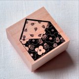 オリジナルスタンプ(はんこ):手紙柄　Lサイズ黒