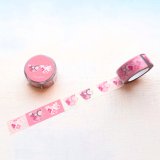 ＊オリジナルマスキングテープ＊ 「ペアカップ　ピンク」  18ミリ×7m×1コ ＊
