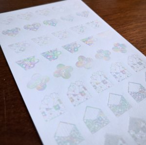 画像2: 箔押し加工トレーシングシール　ハート手紙カップ　プリズム