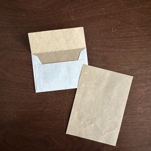画像3: 箔押し加工のminiレターセット　ハート柄　メタリックレッド箔xホワイトクラフト