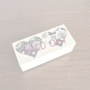 画像1: オリジナルスタンプ(はんこ): ペアハート柄　Lサイズ