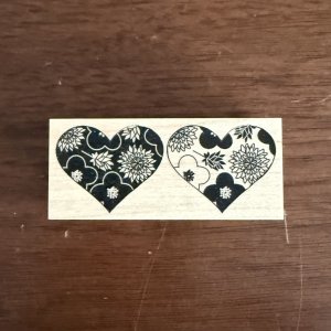 画像2: オリジナルスタンプ(はんこ): ペアハート柄　Lサイズ