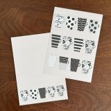 memo便せん（一筆せん）： モノクロカップ柄　5枚入　【両面印刷:裏面は柄&ドット罫入】