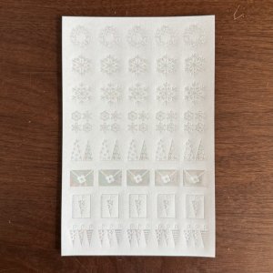 画像1: 箔押し加工トレーシングシール　リース雪ツリー　プリズム