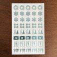 画像1: 箔押し加工トレーシングシール　リース雪ツリー　ターコイズブルー (1)