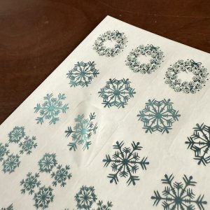 画像3: 箔押し加工トレーシングシール　リース雪ツリー　ターコイズブルー