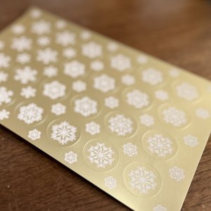 画像2: 雪模様シール　ゴールド