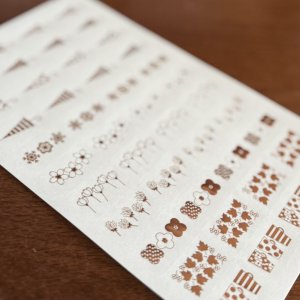 画像2: 箔押し加工トレーシングシール　傘・お花・メープル　ブロンズ