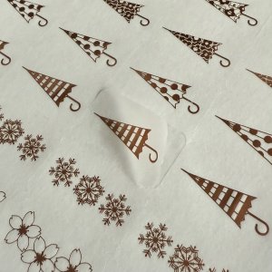 画像3: 箔押し加工トレーシングシール　傘・お花・メープル　ブロンズ