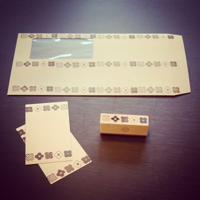 画像2: オリジナルスタンプ(はんこ):フラワーボーダー柄
