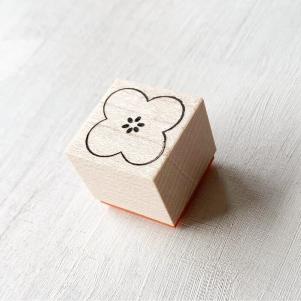 画像1: オリジナルスタンプ(はんこ):お花柄(白) (1)