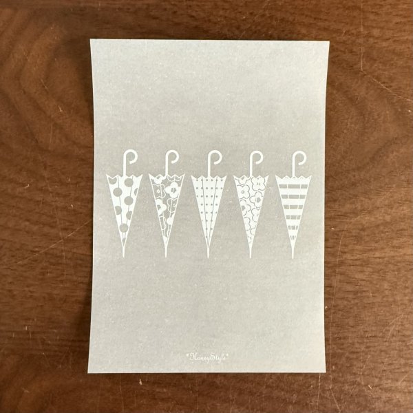 画像1: トレーシングペーパー便せん　傘柄　5枚入 (1)