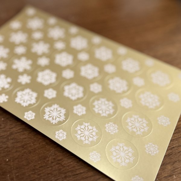 画像2: 雪模様シール　ゴールド (2)